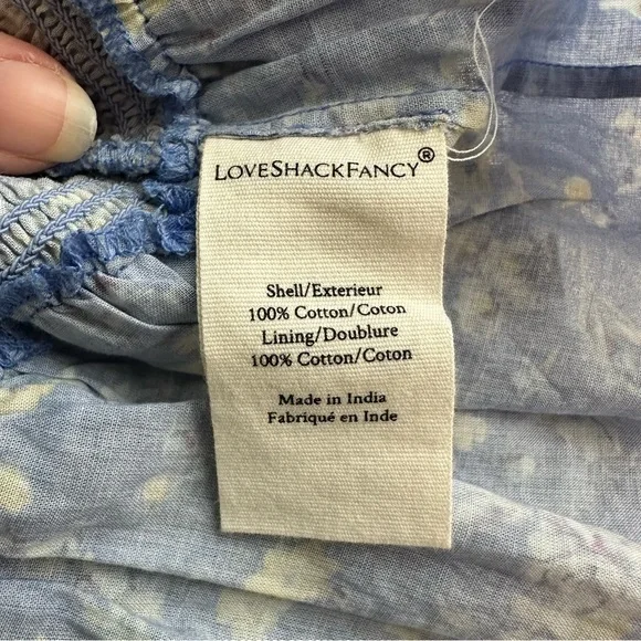 NWOT LoveShackFancy Belle‎ Blue smocked tie straps  Dress - Picture 12 of 12